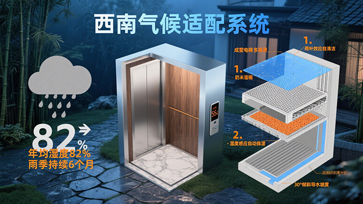 成都别墅电梯 成都别墅电梯的“西南气候适配”：如何应对高湿多雨的挑战？